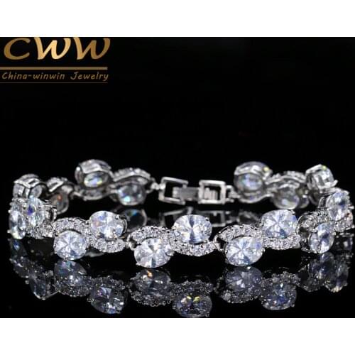 CWWZircons Top Quality CZ Fashion Wedding Party Jewelry Gorgeous Cubic Zirconia Pave Big Wide Women Bracelets Bangles CB114