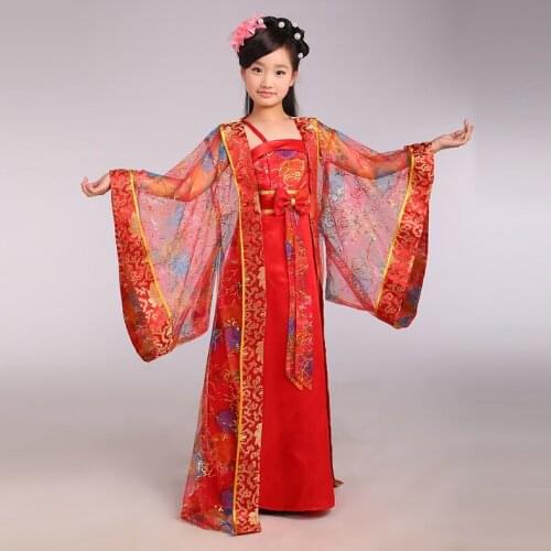 Children Chinese Traditional Costume Girl Princess Royal Dance Dress Ancient Tang Dynasty Costume Kids Hanfu National Costume 8