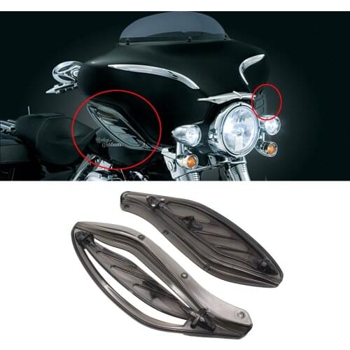 Smoke Adjustable Side Wing Deflector Cover For Harley Electra Glide Ultra 96-13