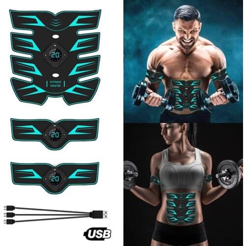 EMS Abdominal Muscle Trainer Fitness Equipment Exercise Stimulator Device Machine Body Slimming Burning USB Charging Home Gym