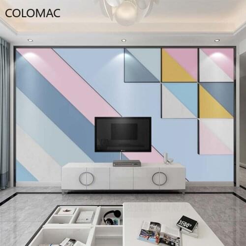 Colomac Custom Bedroom Background Wall Covering Living Room Nordic Geometric Mural Home Decor 3d Wall Stickers Drop Shopping