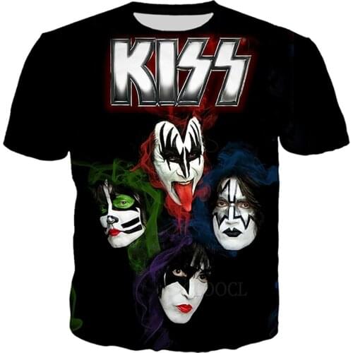 CLOOCL Summer Fashion Short Sleeve T-Shirt 3D Print Men Women Rock Singer KISS Band Casual Streetwear Pullover Tops