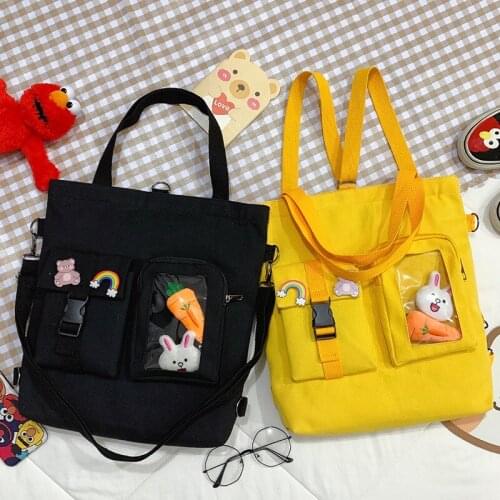 Cartoon Canvas Handbag Shoulder Bags Casual Women Tote Crossbody Bags Backpack School Bags for Girls Purses and Handbags