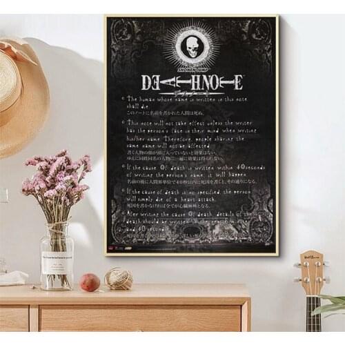 Anime Death Note Rule Style Canvas Poster Fabric Home DecorationModern Print for Living Room Bedroom Decoration