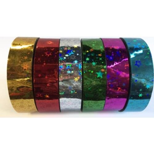 Rhythmic Gymnastics Decoration Holographic Tapes Prismatic Glitter Tapes Fitness Gymnastics Winding Tape Artistic Hoops Stick