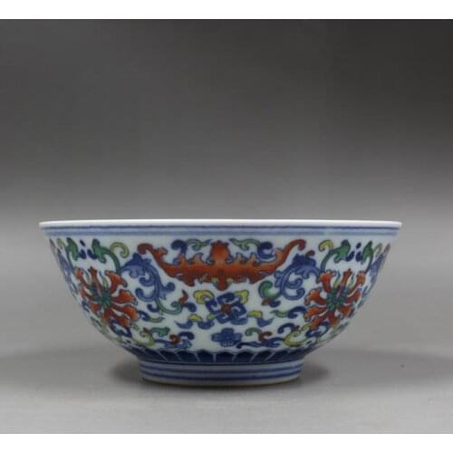 Yongzheng Year Mark Ceramic Bowl Qing Dynasty blue and white colorful longevity bowl antique porcelain all hand-painted ornamen