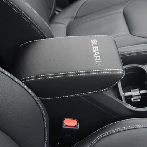 Leather Car Console Armrest Box Cover Holster Central Hand Box Cushion Cover for Subaru Forester 2019 2020 2021 Accessories