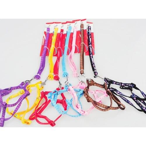 12pcs/lot PET Nylon Collar Leashes Harness Dog Leash Adjustable Safety Walking Outing Rope Puppy Pet Accessory
