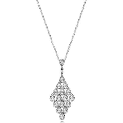 NEW Cascading Glamour Necklace Has Logo 100% 925 Sterling Silver Pendant Chain Foundation Manufacturer Wholesale Free Mail
