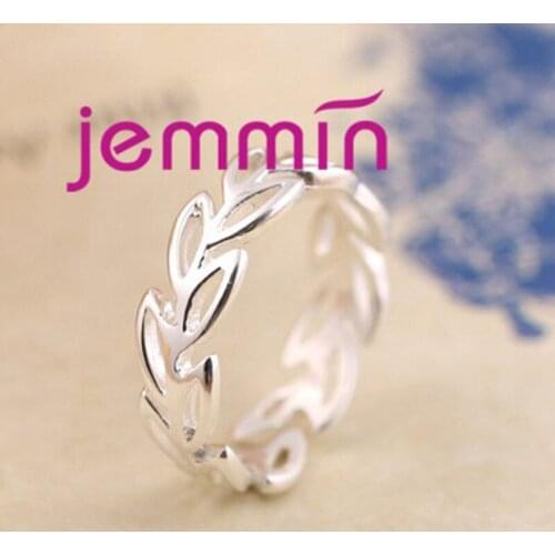 New 2021 Arrivals Women 925 Sterling Silver Hollow Leaves Opening Rings Korean Simple Birthday Gift Adjustable Jewelry