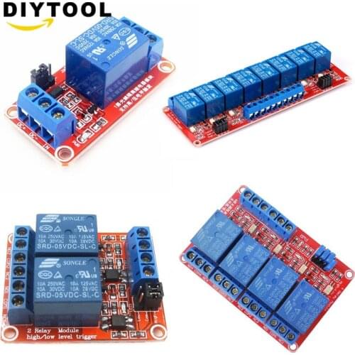 One 1/2/4/8 channel relay module 5V high and low level trigger relay control with optocoupler