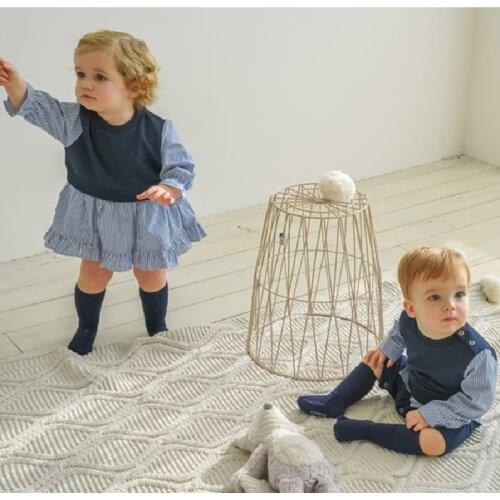 Autumn Baby Clothes Couple Brother And Sister Matching Clothes Baby Romper Cotton Toddler Girls Playsuit Boys Jumpsuit Overalls