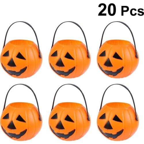 20 Pcs Plastic Pumpkin Bucket Stylish Performance Props Sweet Holder for Home Halloween Party Decorations Organizer Box