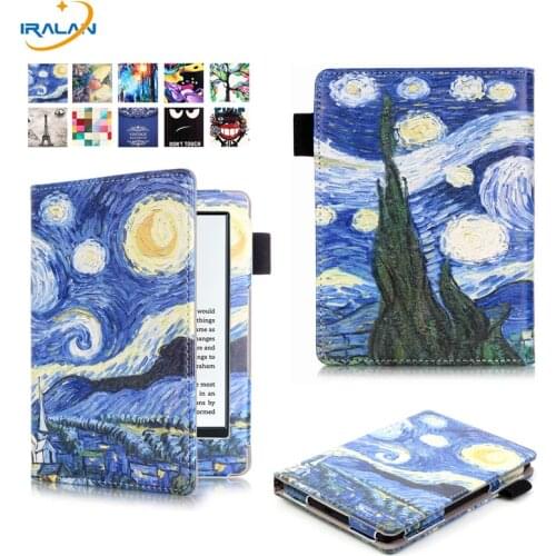 Hot PU Leather Protection Case For Amazon New Kindle 2016 8th Generation 6'' Color Print Flip Cover For New Kindel 558+film+pen