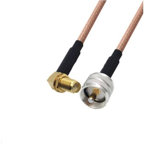SMA Female Right Angle to UHF PL259 Male Connector Pigtail Jumper RG316 Cable 50 ohm