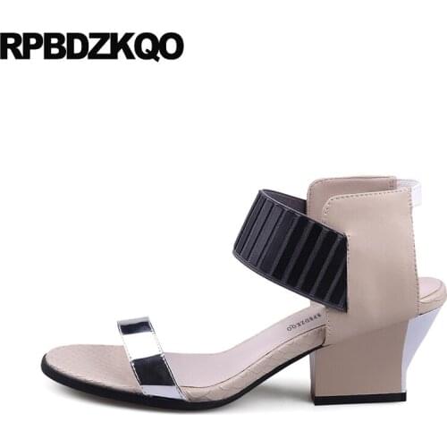 Strap Chunky Elegant Famous Brand Open Toe Slingback Pumps Designer Shoes Women Luxury 2018 Sandals Ladies Genuine Leather Thick