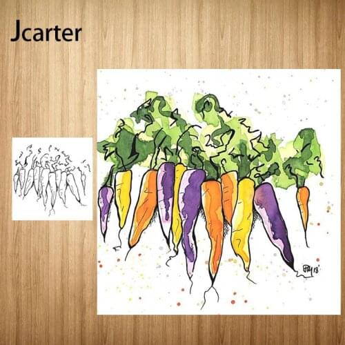 Radish and Leaves Rubber Stamps for Scrapbooking Stencil Silicone Seals DIY Craft Embossing Folder Paper Decoration New Design