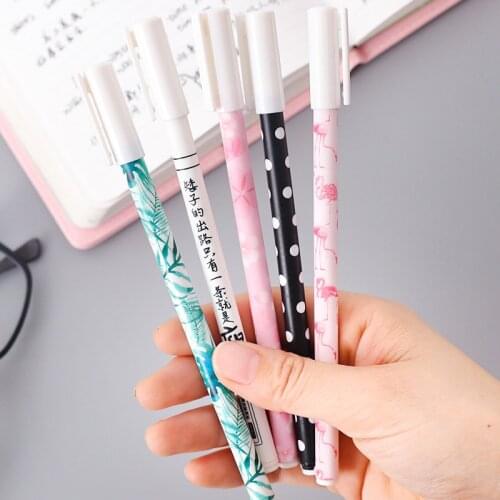 6pcs Gel Pen 0.5mm Signature Pen School Office Student Exam Writing Stationery Gel Pens Ink Type Writing Point Material Origin