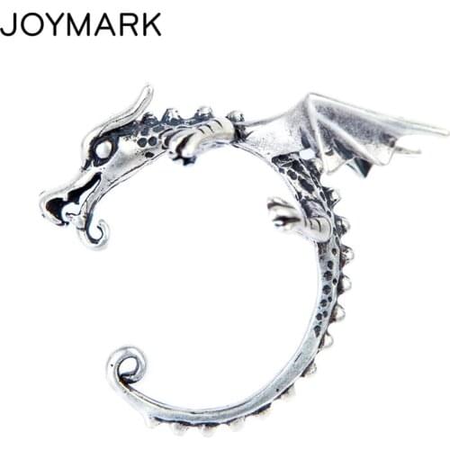 No Pierced Sterling Silver Ear Clip Exaggerated Dragon Ear Cuff Clip Earrings For Party 925 Silver Fine Jewelry TSE439