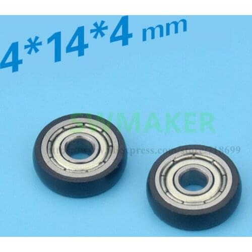 SWMALER 4*14*4mm arc sphere pulley bearing, rubber, nylon/ POM / plastic instrument, door window small wheel
