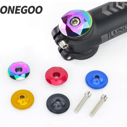 Onegoo Aluminum alloy Road Mountain Bike Bicycle M6x30 Headset Top Stem Cap For 28.6/31.8 Steerer Front Fork