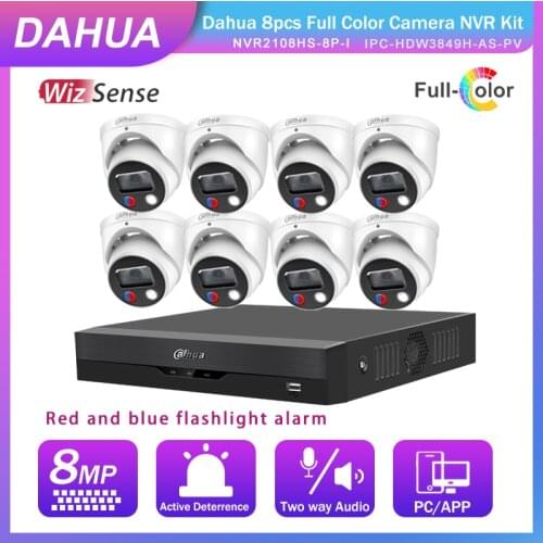 Dahua 8MP PoE Security Camera System 8CH 4CH NVR Recorder HDD Outdoor 4PCS 8PCS Webcam For 24-7 Recording Home Surveillance Kit