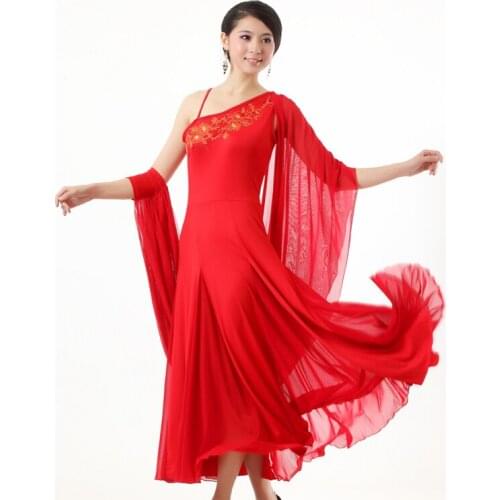 Modern dance ballroom dance dress pendant cuff dress Waltz Tango standard competition costumes