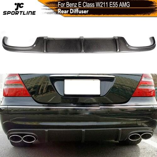 Carbon Fiber Racing Rear Bumper Diffuser Lip Spoiler for Mercedes Benz E-Class W211 E55 AMG Sedan 4-Door 2002 - 2006