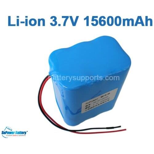 SuPower 3.6V 3.7V 4.2V 18650 15.6Ah Lithium ion Li-ion Rechargeable Battery Pack Max. 5A with built-in protection circuit board