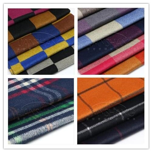 High-grade Plaid Cashmere Wool Fabrics Cloth Thickened Along Woolen Fashion Wool Winter Coat/100cm*150cm