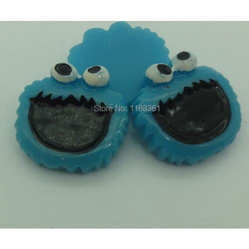 1pcs/lot resin flat back Halloween Sesame Street head 25mm Cabochons Scrapbooking Hair Bow DIY Christmas decration C110-4