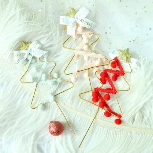 1pc Fur Ball Christmas Tree Cake Insert For DIY Christmas Festival Party Supplies