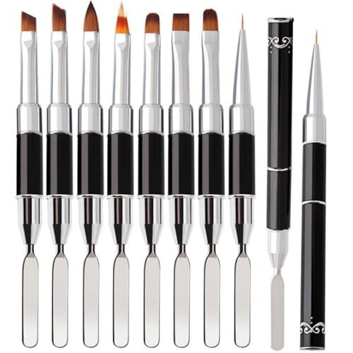 1PC Nail Phototherapy Pens Nail Art Brush Liner Dotting Builder Flat Crystal Painting Drawing Carving Pen UV Gel Manicure Tools