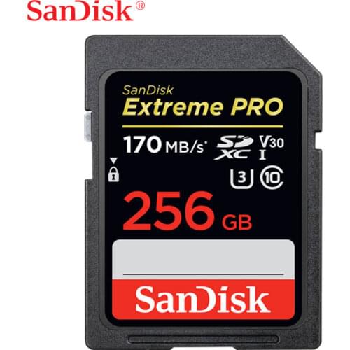 100% Original SANDISK SD Card 16GB 32GB 64GB 128GB 256GB Memory Card U3 CLASS 10 UHS-I Card For 4k video reecording Camera