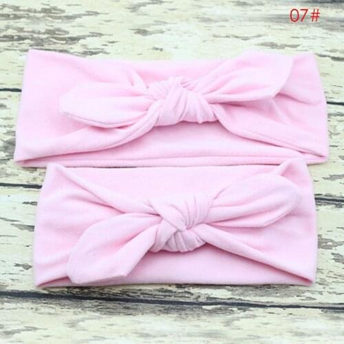 2pcs Sweet Mum Daughter Hairbands Headband Elastic Bow Knotted Headwear Head bands Scrunchies Solid Ornaments Hair accessories