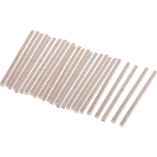 25x Balsa Wood Blocks Rods 5x5x110mm Sticks for DIY Woodcraft Modeling Accessory