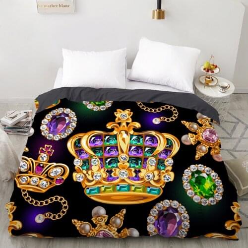3D Duvet cover Quilt/Blanket/Comfortable Case Luxury Bedding 135 140x200 150x200 220x240 200x220 for Home Baroque crown