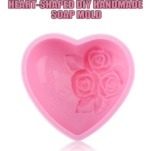 3D Rose Love Heart Slicone Soap Mold Handmade DIY Candle Chocolate Baking Tool Mould Cake Decorating Tools