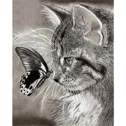 Diy 5D Diamond Painting America Cat Round Diamond Mosaic Cross Stitch Kit Animal Diamond Full Diamond Embroidery Home Paintings