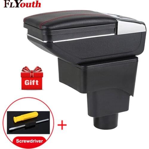 Car Armrest Box For Ford Ecosport 2013-2017 Interior Pu Leather Central Store Content Box Cup Holder Ashtray Car-Styling