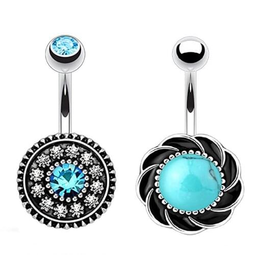 Sexy Women Gold Navel Piercing Belly Button Body Jewelry Crystal Zircon Rhinestones Round Body Ring Mini Navel Nail Jewelry