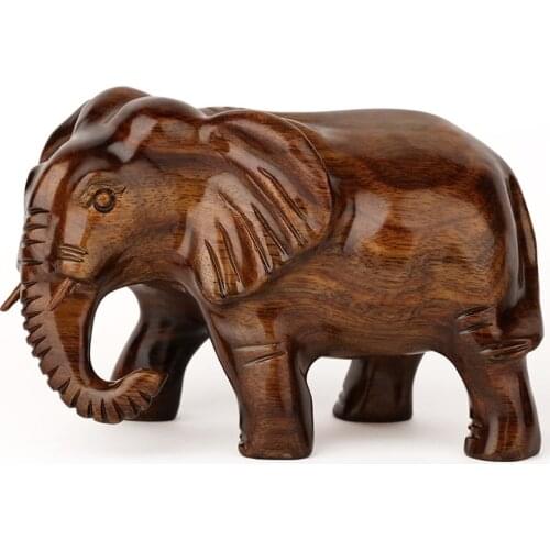 Mahogany wood elephant like 20cm wood carving decoration Feng Shui wooden elephant trumpet rosewood paired special offer