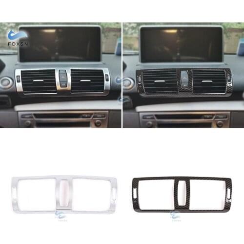 For BMW 1 Series E81 2007 2008 2009 2010 2011 Car Carbon Texture Center Control Air Condition Vent Outlet Frame Cover Trim