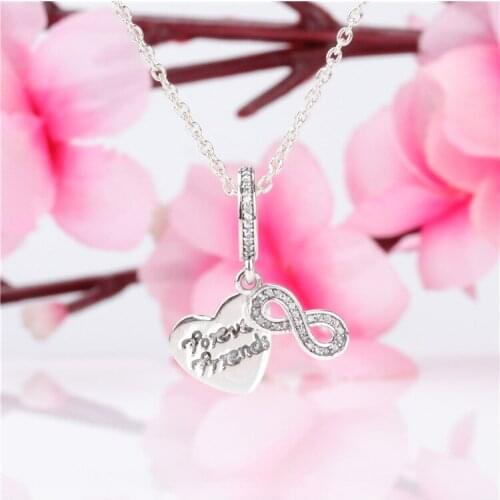 S925 Sterling Silver Fashion New Hollow Heart Pendant Fit Original Charms Necklace