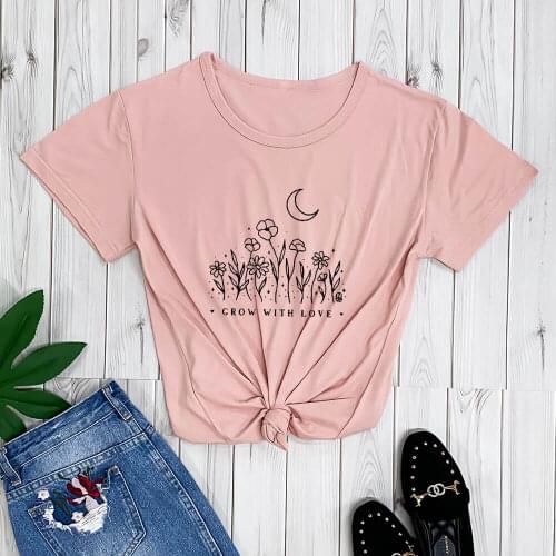 GROW WITH LOVE New Arrival 100%Cotton T Shirt A super soft shirt for those days when your heart could use a little extra love