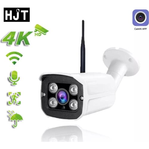 HJT 5MP/2MP WIFI IP Camera H.265 TF Card Slot 4IR Night Vision Onvif2.4 Humanoid Detection Audio Input Outdoor Security Camera