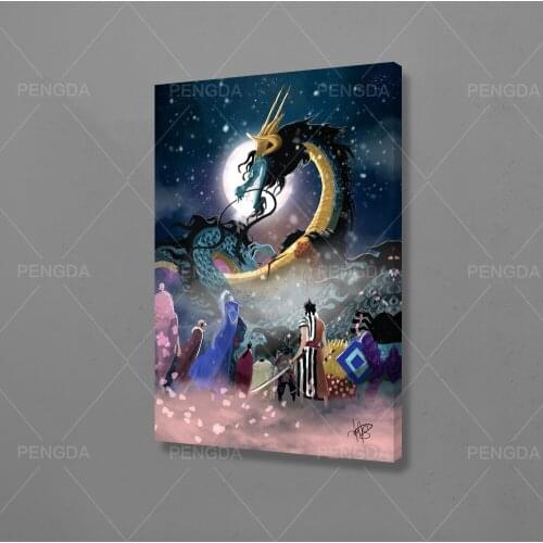 Prints Painting View Anime Dragon Modular Pictures Lot People Fight Canvas Wall Art Home Decor Modern Bedside Background Poster