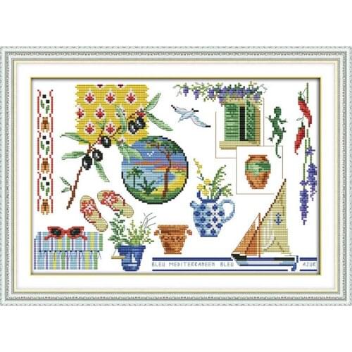 Potting plant paintingcounted printed on the canvas 11CT 14CT DIY kit Cross Stitch embroidery needlework Sets home decor
