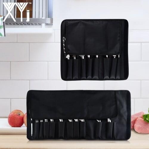 XYj Kitchen Cooking Chef Knife Black Bag Roll Bag Carry Case Bag Kitchen Cooking Portable Durable Storage Kitchen Accessories