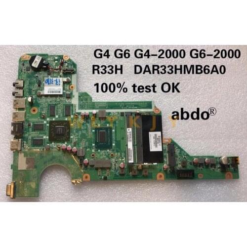 For 710874-001 710874-501 HP Pavilion G4 G6 G4-2000 G6-2000 DAR33HMB6A0 notebook PC motherboard 100% Test OK